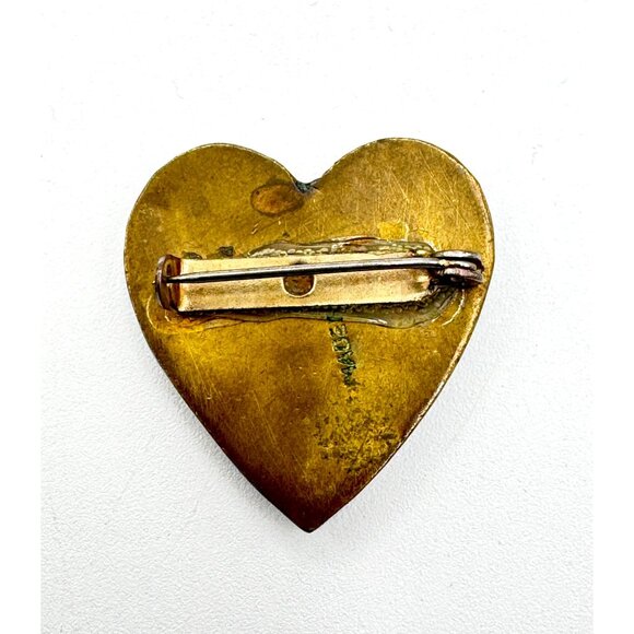 Mosaic Heart Shape Blue Brooch - Picture 2 of 3